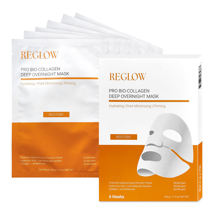 ReGlow RESTORE PRO Bio-Collagen Deep Overnight Mask - 6 Pack