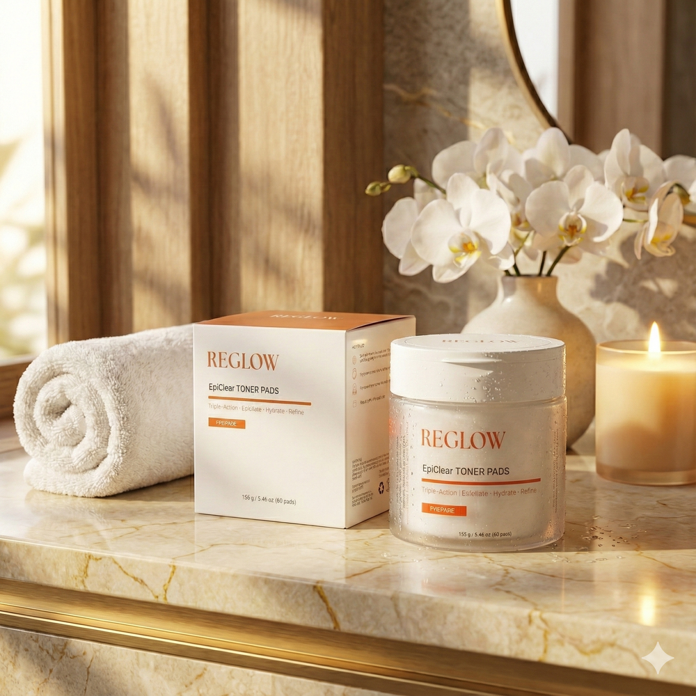 ReGlow EpiClear Toner Pads – Triple-Action Exfoliation (PHA + AHA + BHA) & Niacinamide